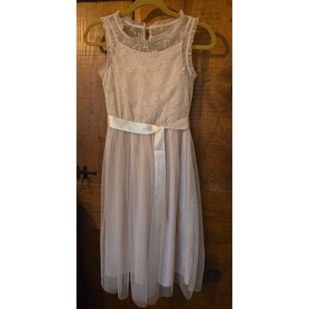 LILT - Girls Pink Lace Tulle Formal Flower Girl Dress - Size 12